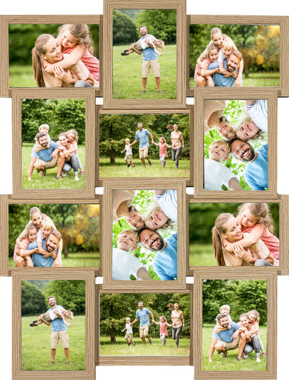Personalisierte Bilderrahmen Collage für 12 Bilder im Format 13 x 18 cm mit deinen eigenen Fotos