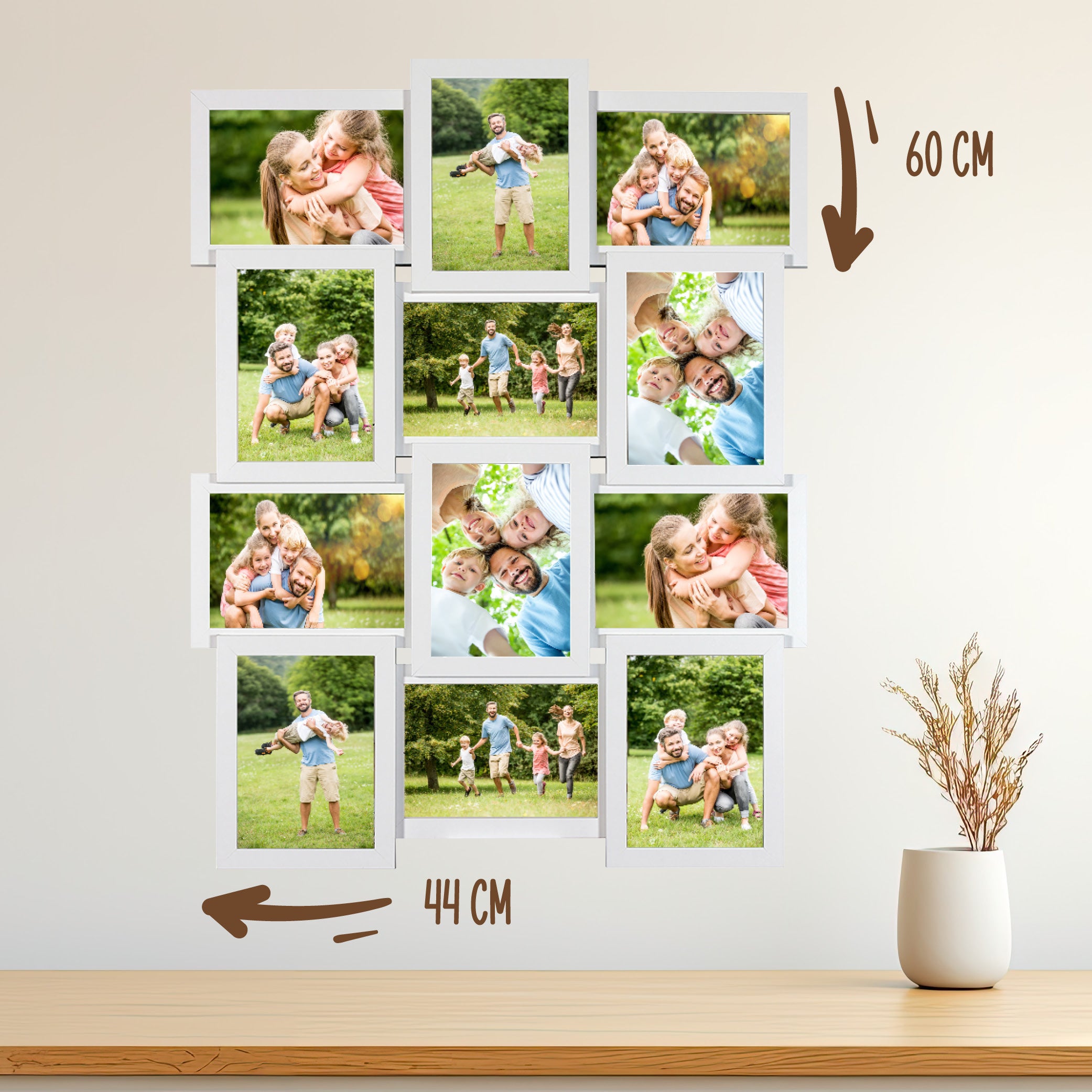 Personalisierte Bilderrahmen Collage für 12 Bilder im Format 13 x 18 cm mit deinen eigenen Fotos