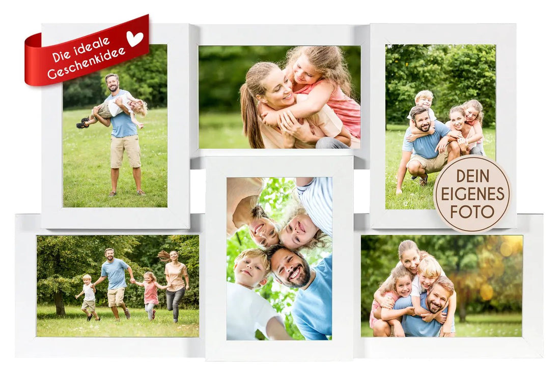 Bilderrahmen Collage für 6 Bilder mit Deinen eigenen Fotos - einfach & schnell hochladen Picturedoo