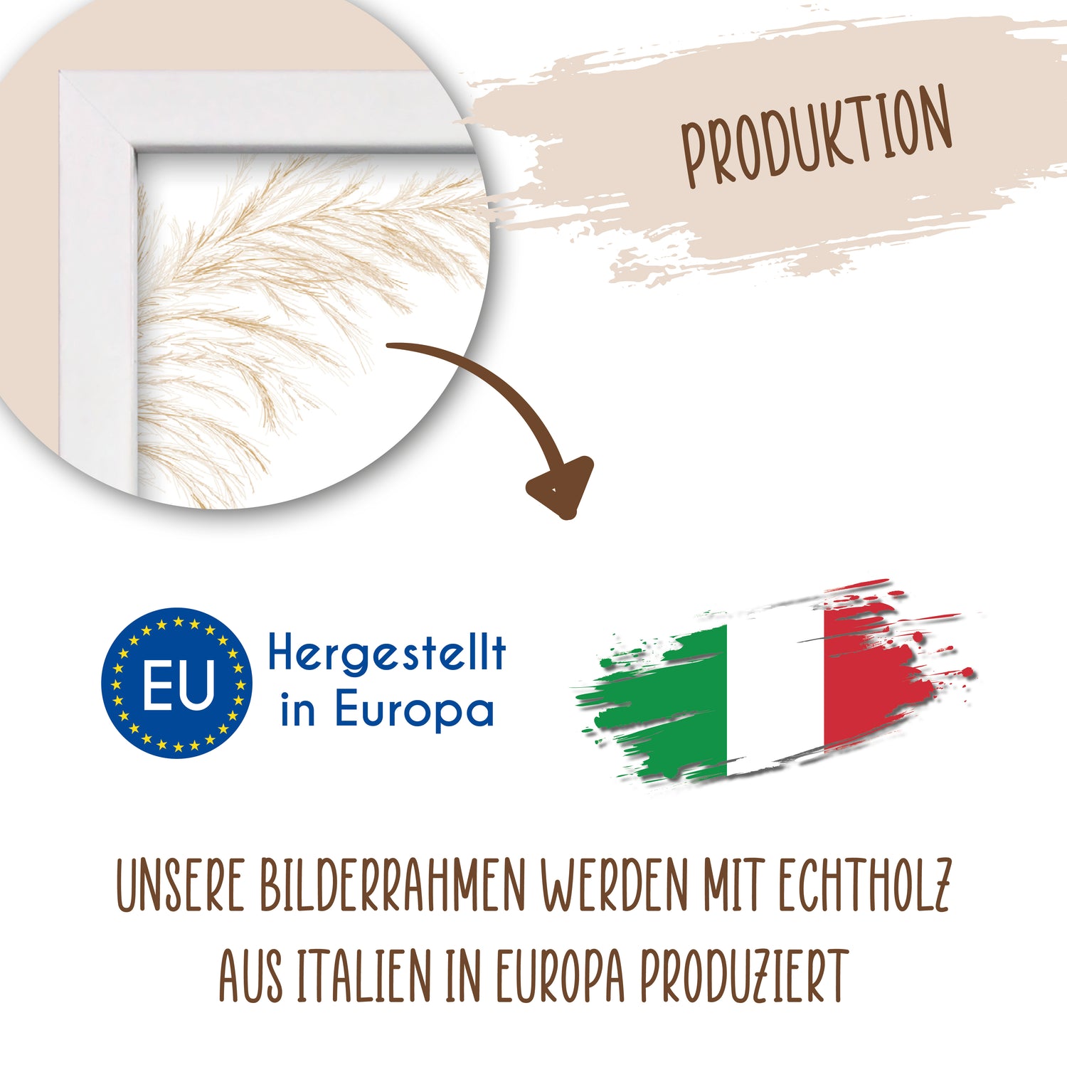 Wackadoo Bilderrahmen AMALFI Weiß aus Italienischem Holz für Poster und Fotowände mit Glasscheibe