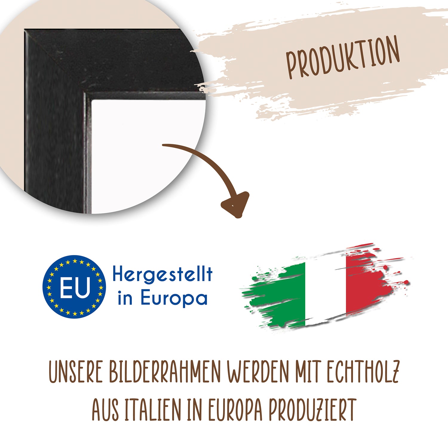 Wackadoo Bilderrahmen 3er Set AMALFI Schwarz aus Italienischem Holz für Poster und Fotowände mit Glasscheibe