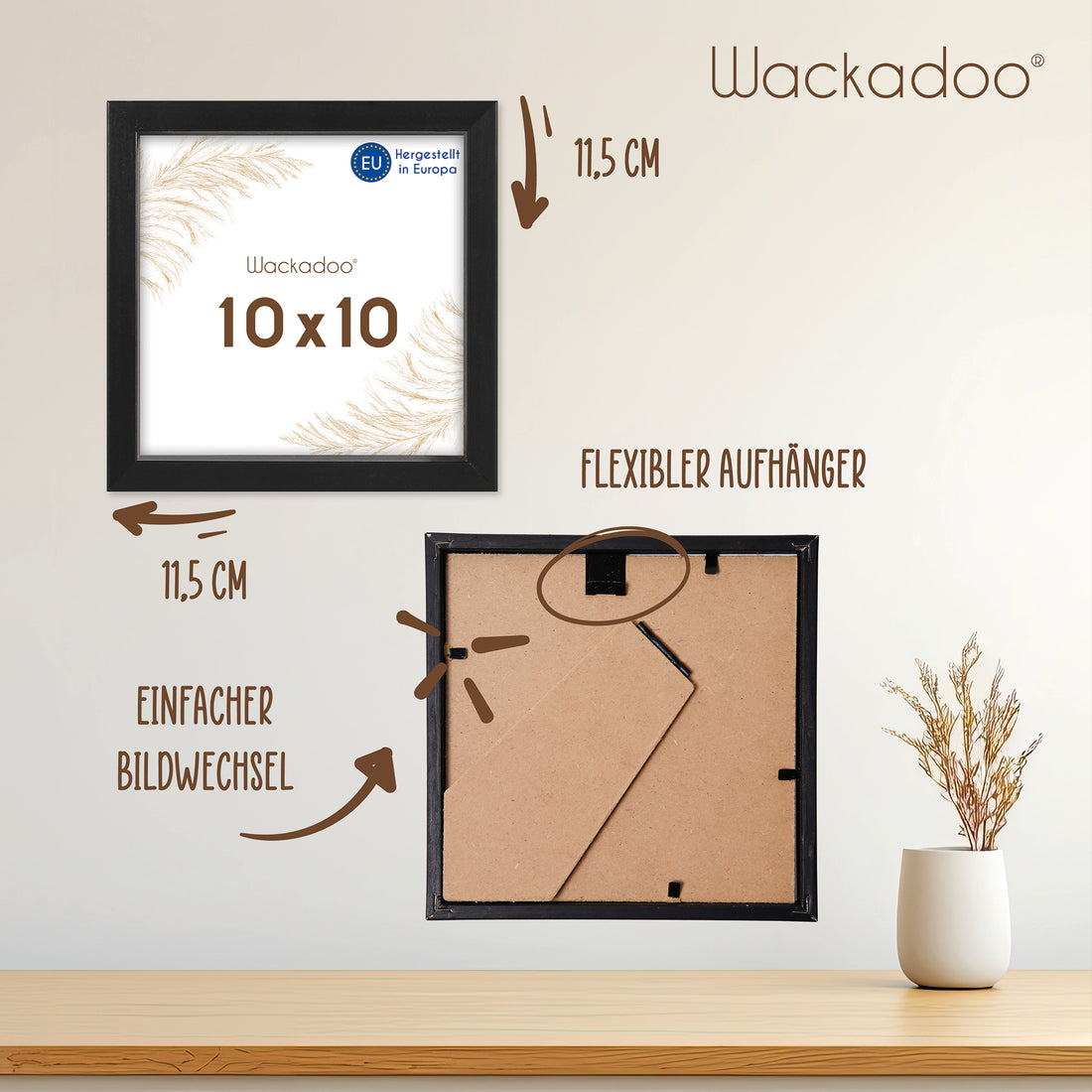 Bilderrahmen AMALFI Hergestellt in Europa aus MDF Holz mit Glasscheibe