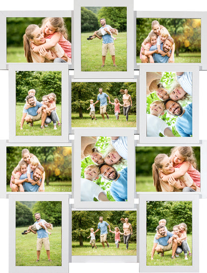 Personalisierte Bilderrahmen Collage für 12 Bilder im Format 10 x 15 cm mit deinen eigenen Fotos