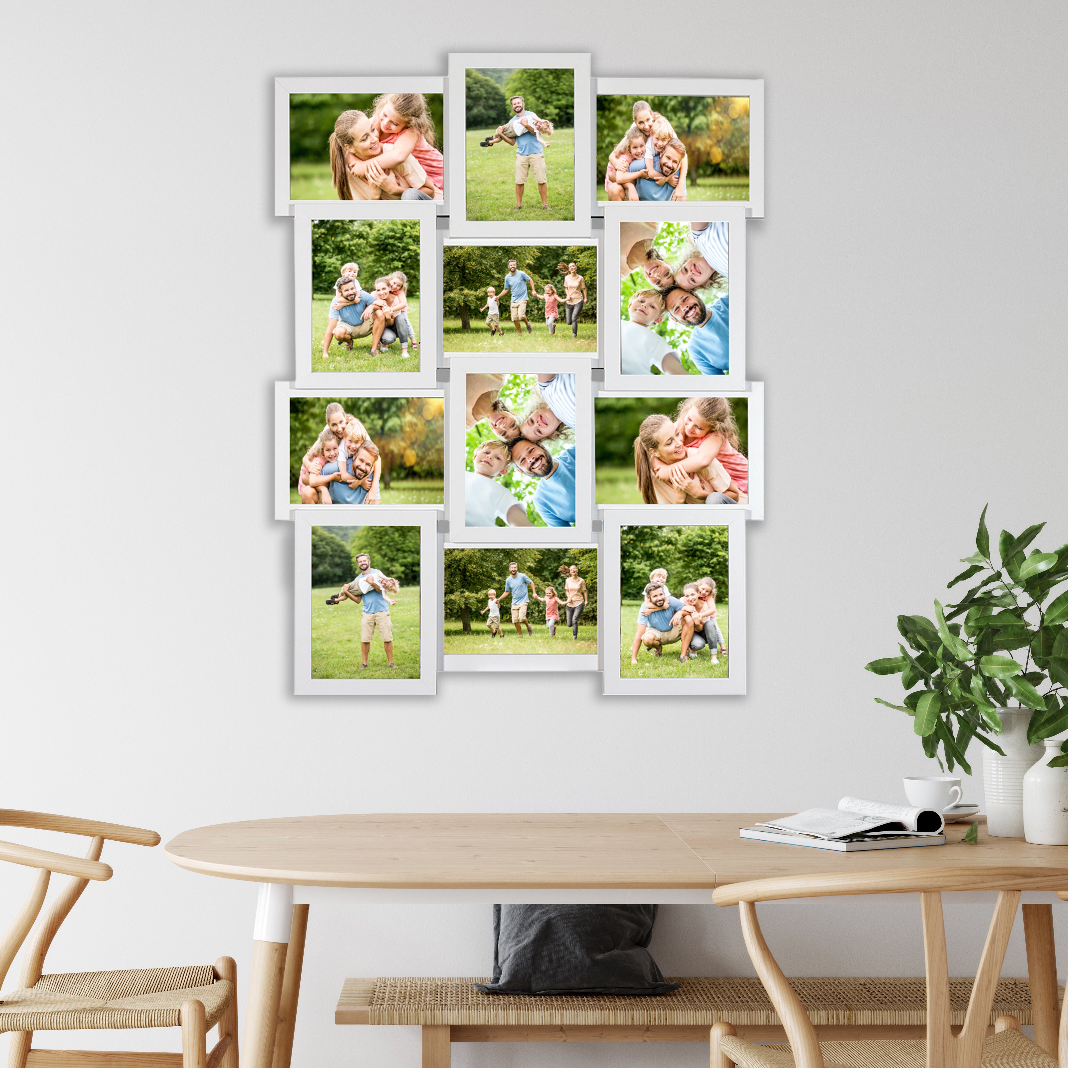 Personalisierte Bilderrahmen Collage für 12 Bilder im Format 10 x 15 cm mit deinen eigenen Fotos