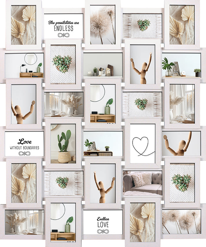 Bilderrahmen Collage für 30 Bilder mit Deinen eigenen Fotos - einfach &amp; schnell hochladen