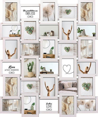 Bilderrahmen Collage für 30 Bilder mit Deinen eigenen Fotos - einfach &amp; schnell hochladen