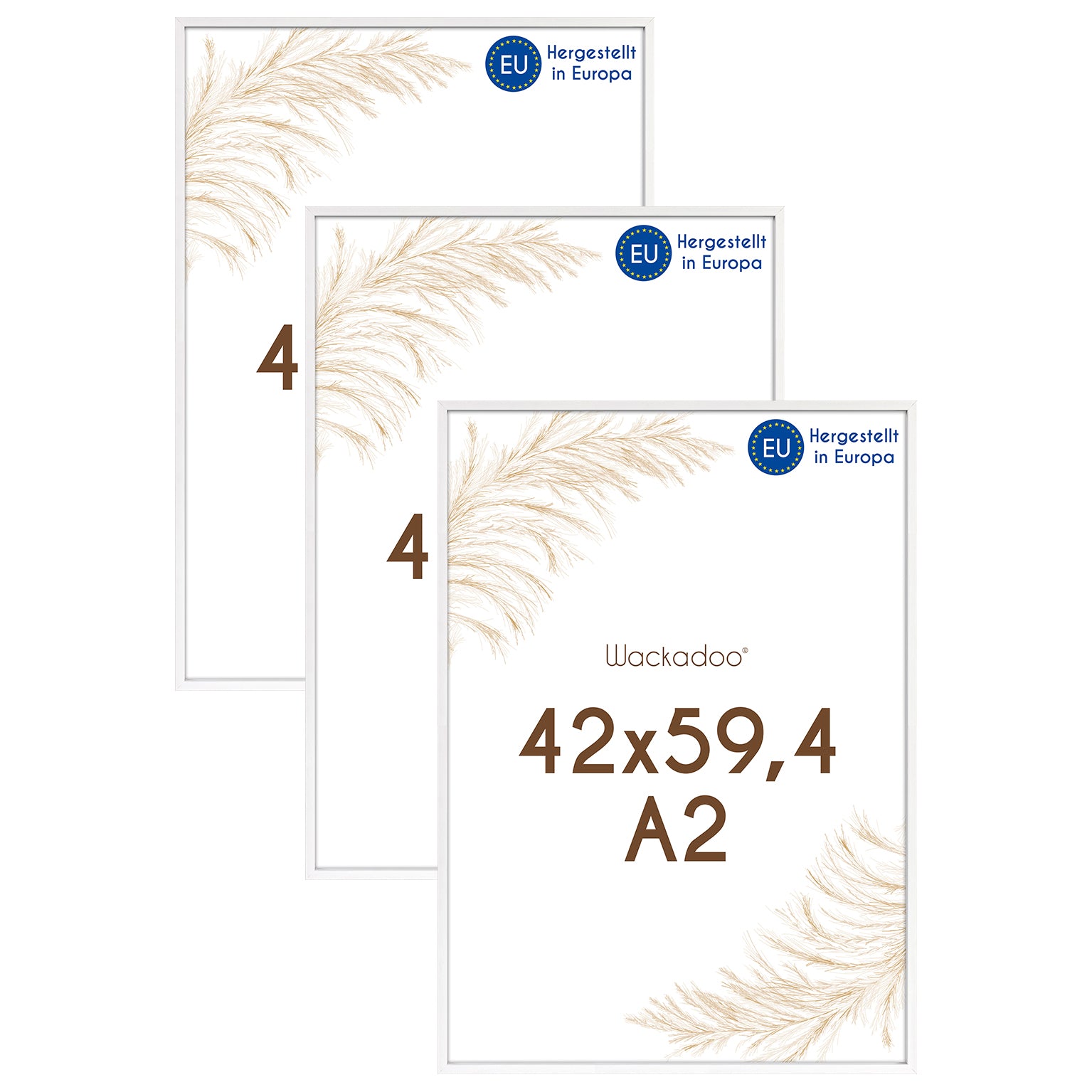 Wackadoo Bilderrahmen 3er Set AMALFI aus MDF Holz mit Glasscheibe