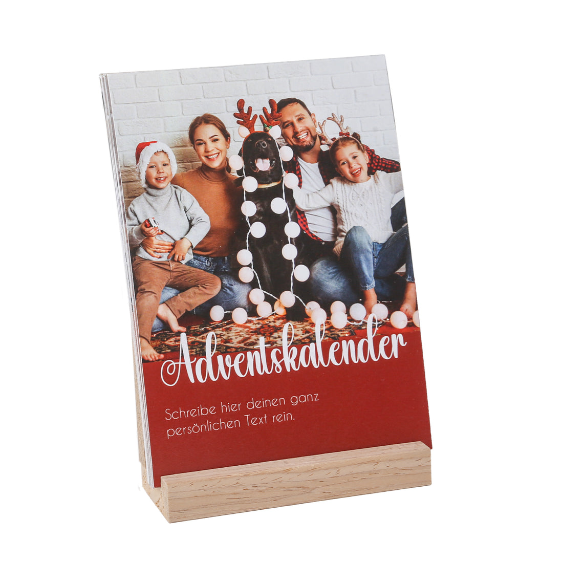 Personalisierter Adventskalender 2025 mit eigenen Fotos und Holzaufsteller