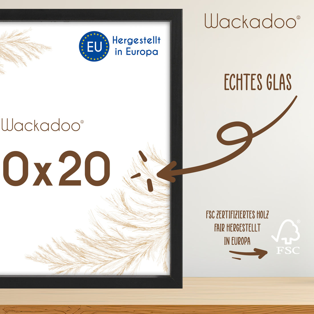 Bilderrahmen Set 9 teilig MDF Holz mit Glasscheiben