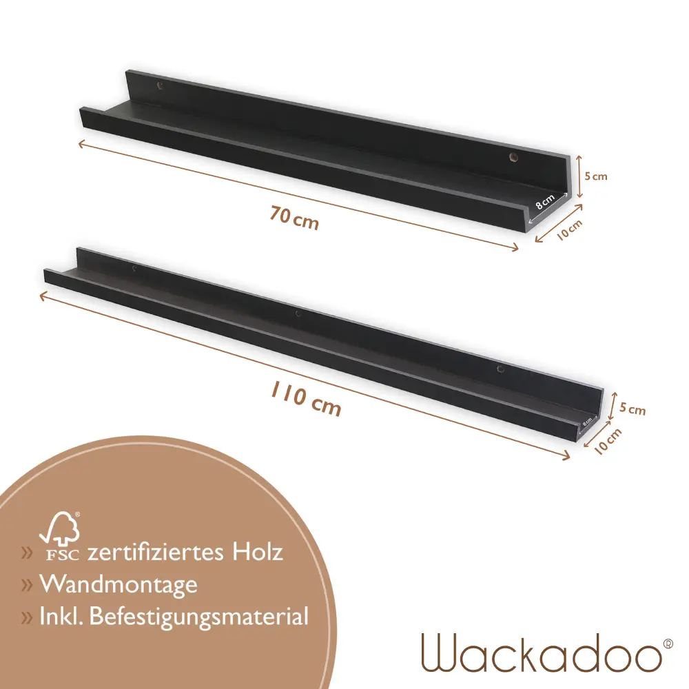 Bilderleiste aus Holz inkl. Befestigungsmaterial