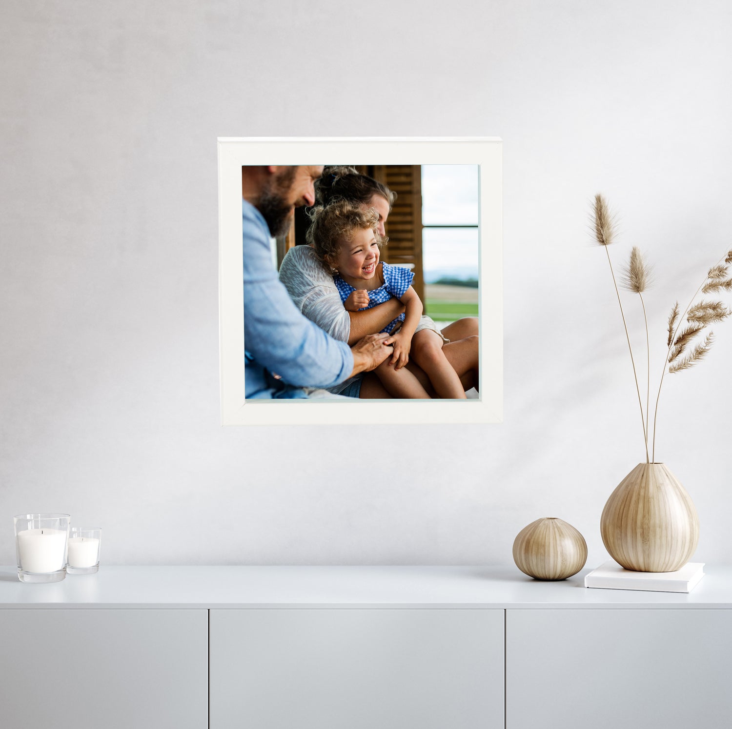 Bilderrahmen quadratisch aus HOLZ mit Deinem eigenen Foto - einfach &amp; schnell hochladen