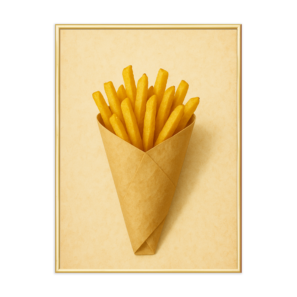 Poster mit Bilderrahmen Pommes Frites - verschiedene Formate