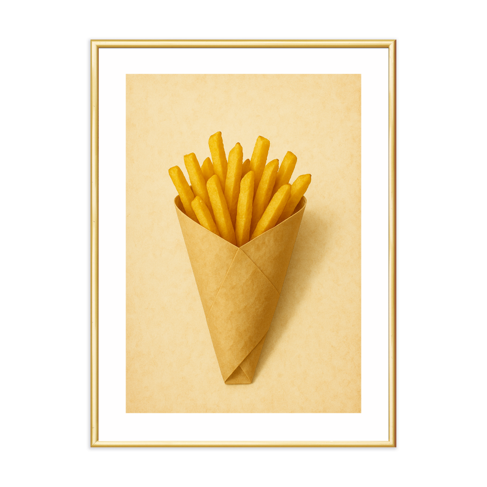 Poster mit Bilderrahmen Pommes Frites - verschiedene Formate