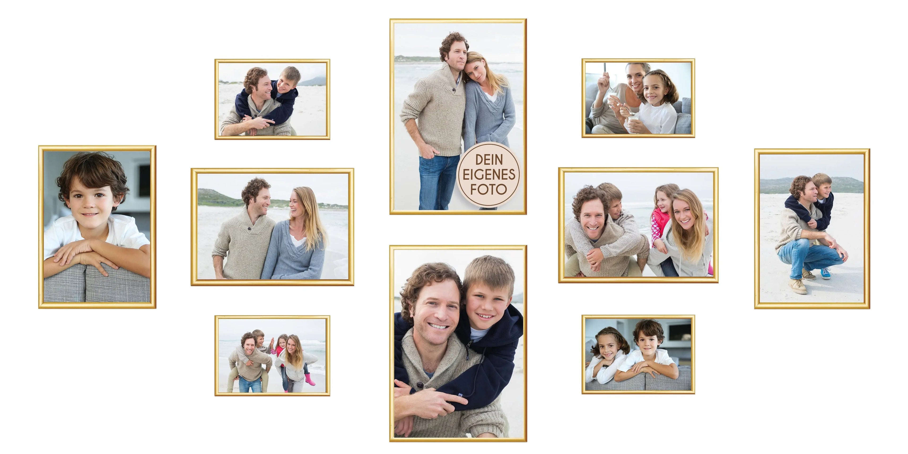 Bilderrahmen Set 10 teilig für Poster und Fotowände mit Glasscheibe Bilderrahmen Set