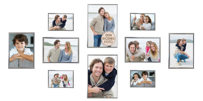 Bilderrahmen Set 10 teilig für Poster und Fotowände mit Glasscheibe Bilderrahmen Set