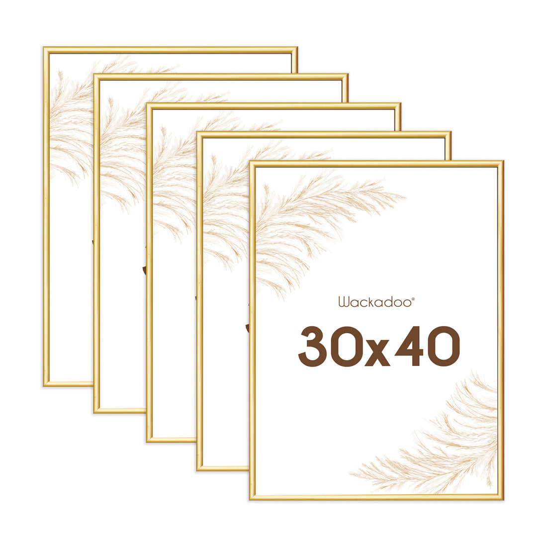 Wackadoo® 5er Set Bilderrahmen gold für Poster und Fotowände mit Glasscheibe