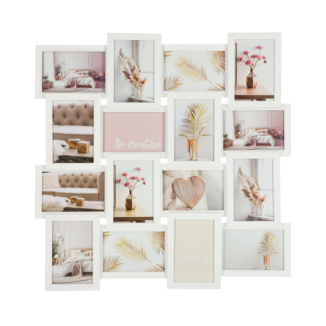 Wackadoo Bilderrahmen Collage 10x15 cm für 16 Fotos - Weiß COLLAGERAHMEN