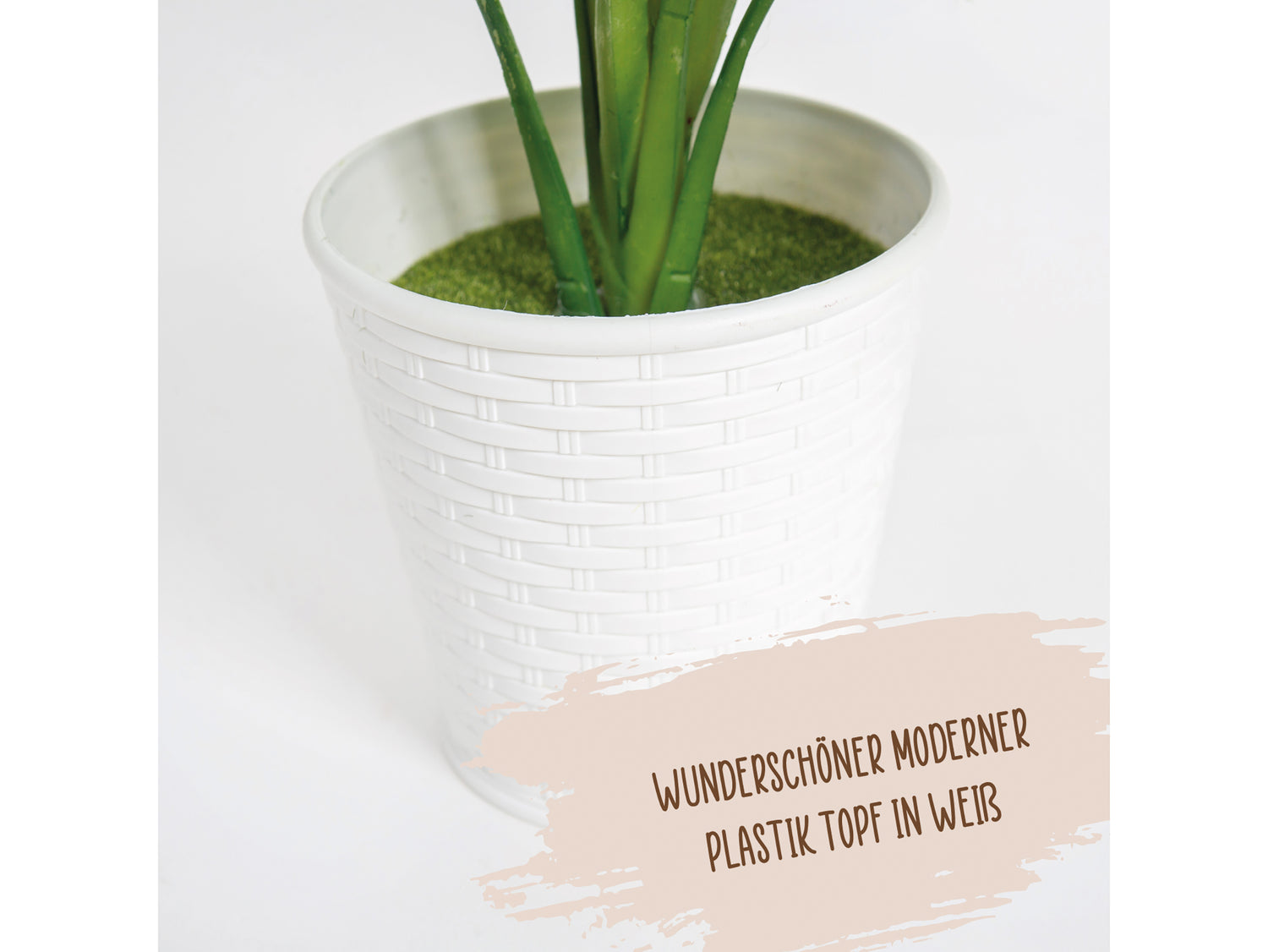 Kunstpflanze Dieffenbachia im Rattan Übertopf 32 cm