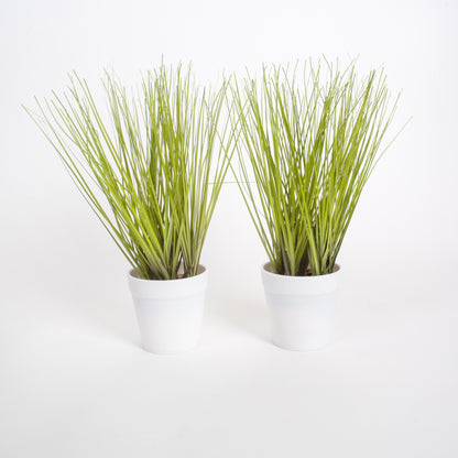 Kunstgras 2er Set im Übertopf 17 cm