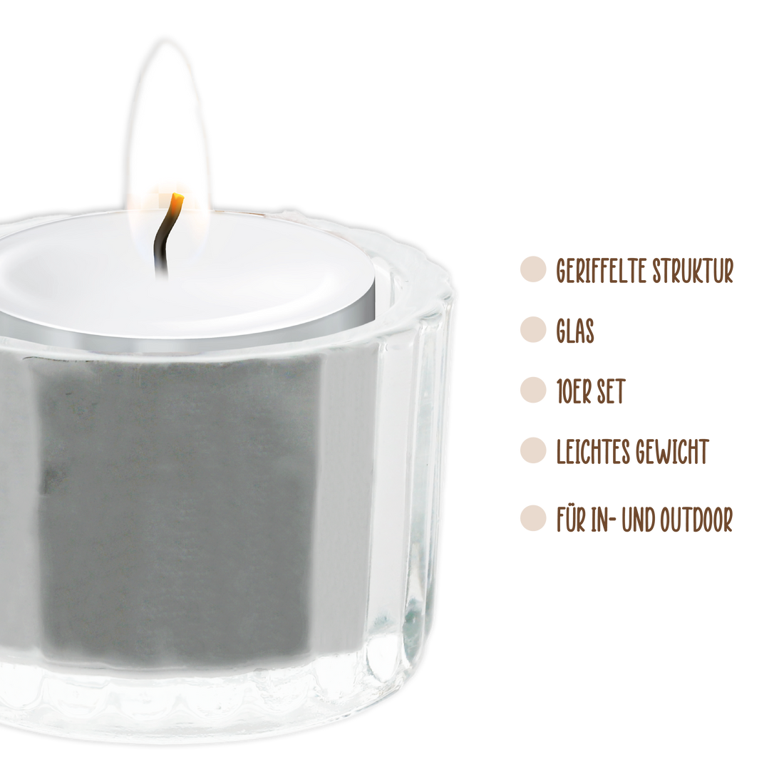 Teelichtgläser Set 10er Set Wackadoo Living