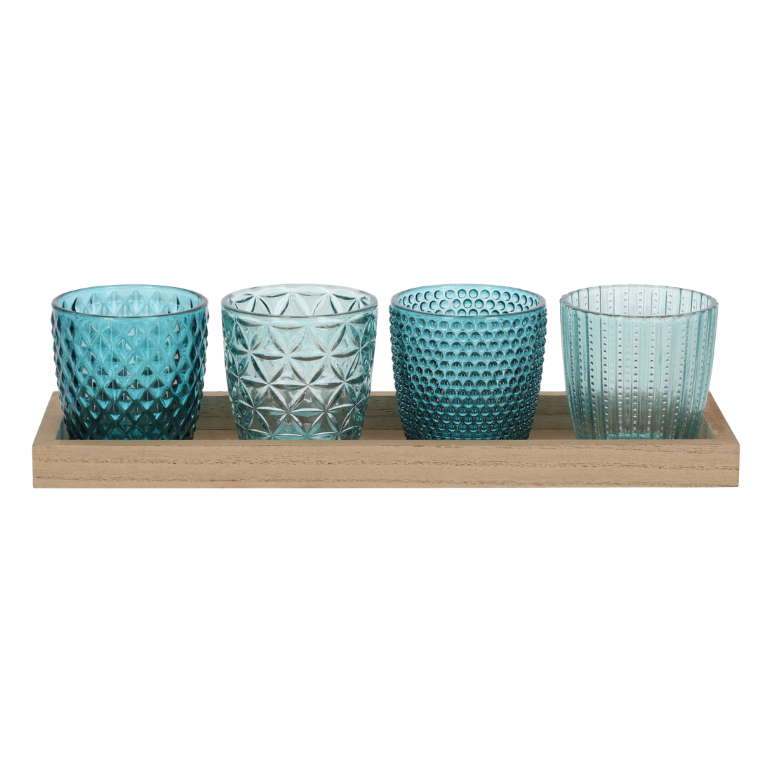 Windlicht Set 4-teilig inkl. Dekotablett