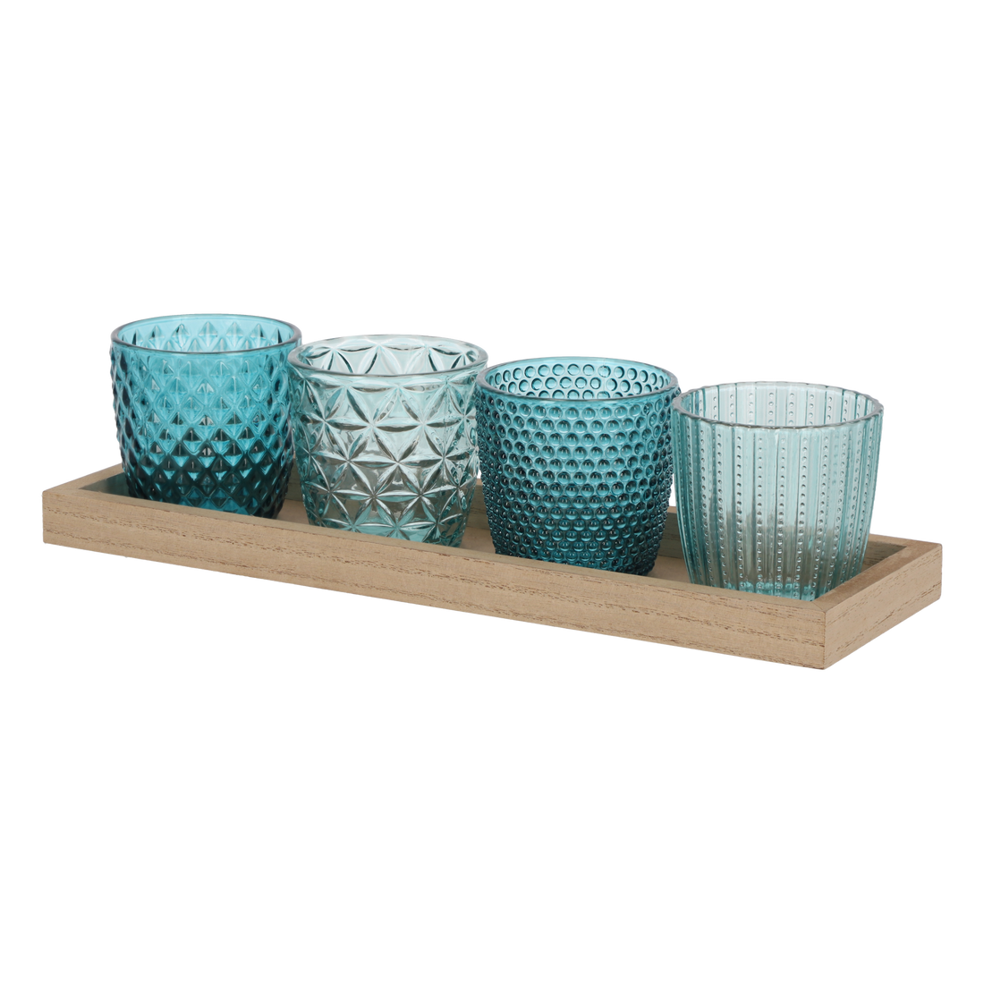 Windlicht Set 4-teilig inkl. Dekotablett