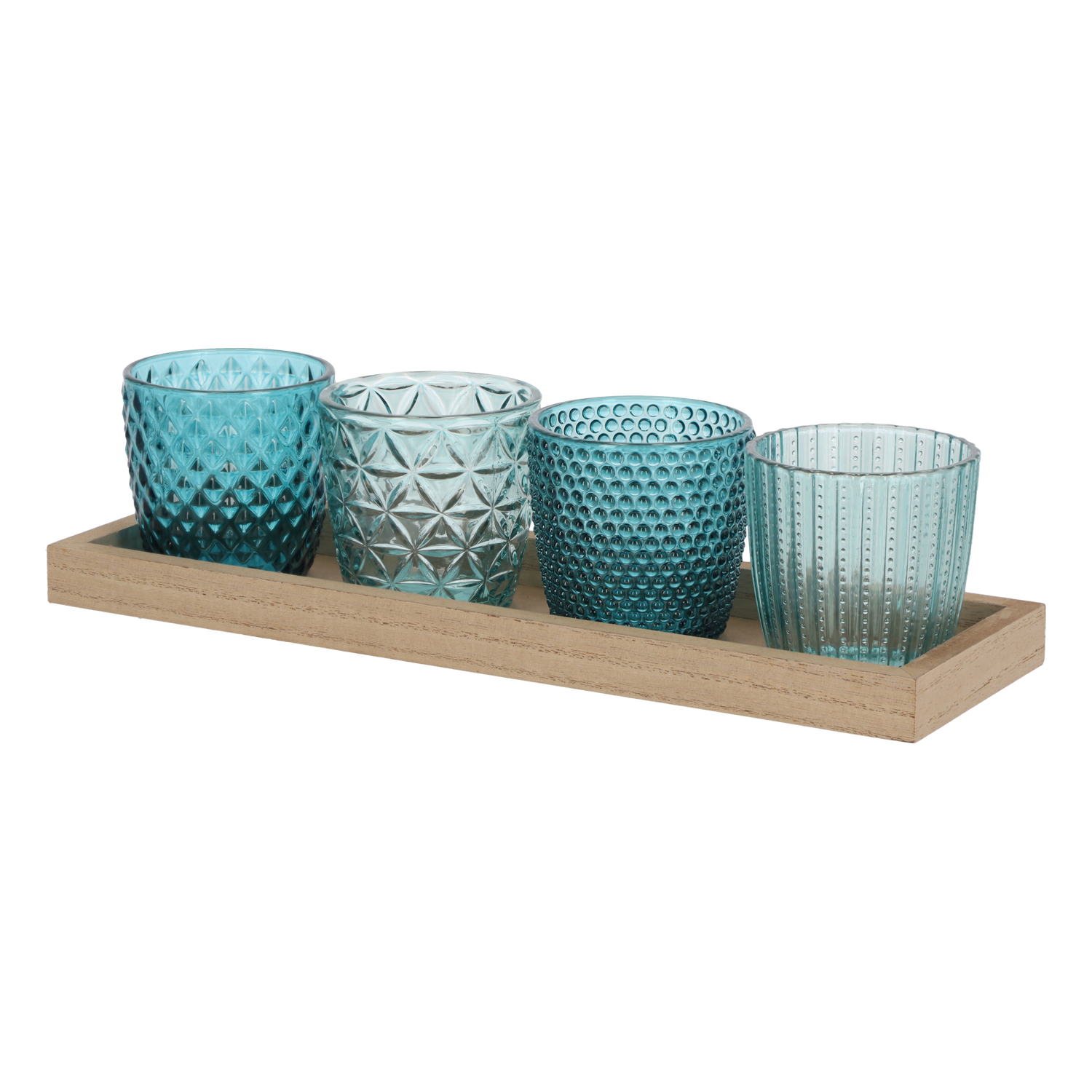Windlicht Set 4-teilig inkl. Dekotablett