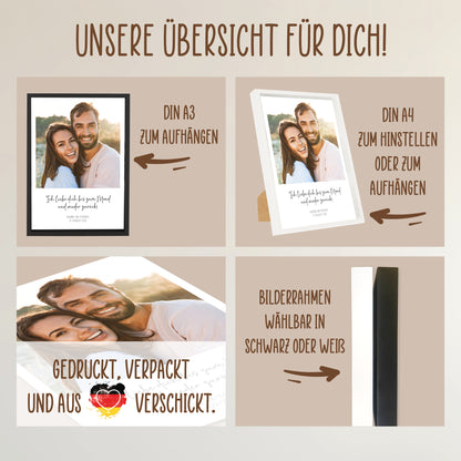 Wackadoo Poster Bild mit Text Personalisiertes Geschenk inklusive Bilderrahmen aus Holz