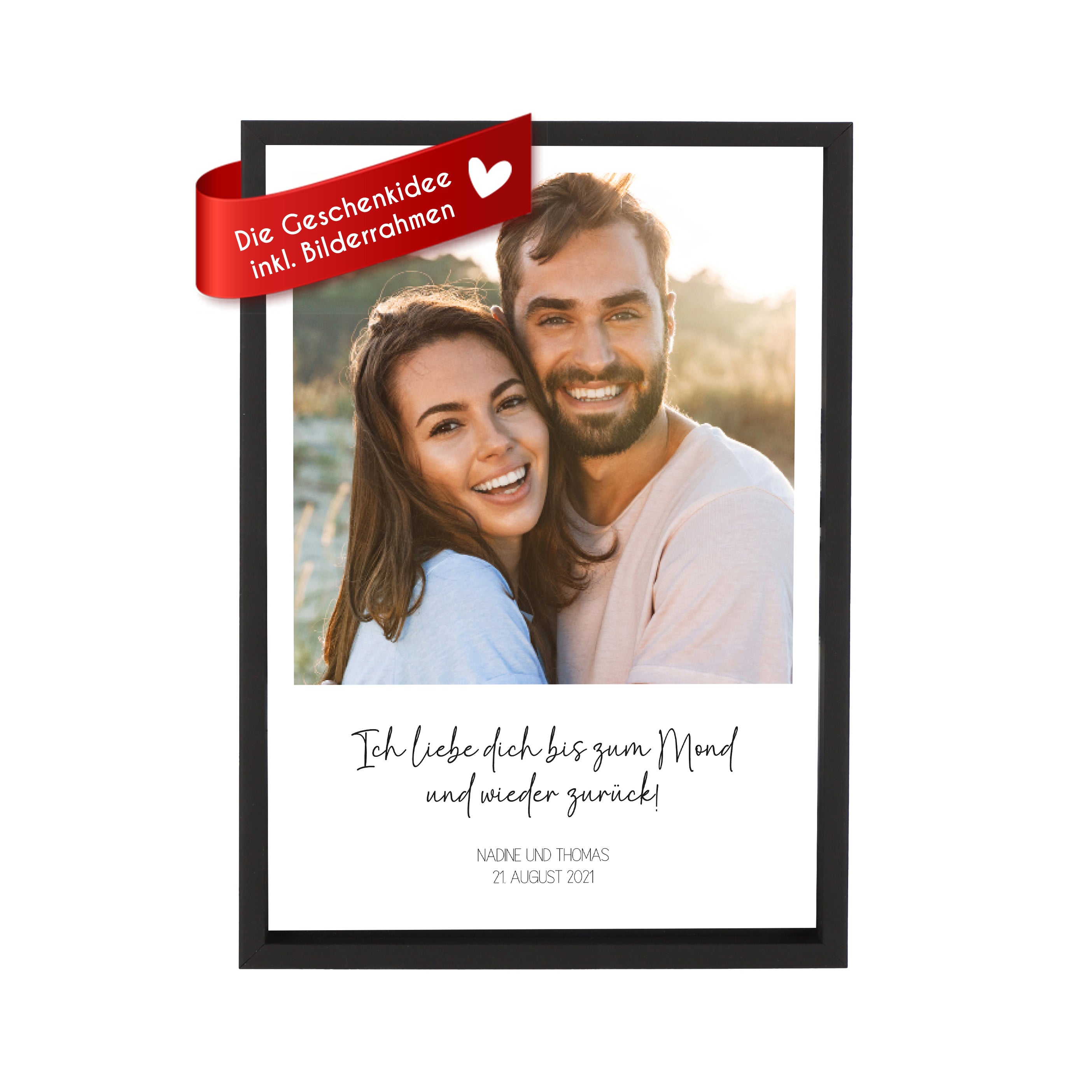 Wackadoo Poster Bild mit Text Personalisiertes Geschenk Valentinstag inklusive Bilderrahmen aus Holz