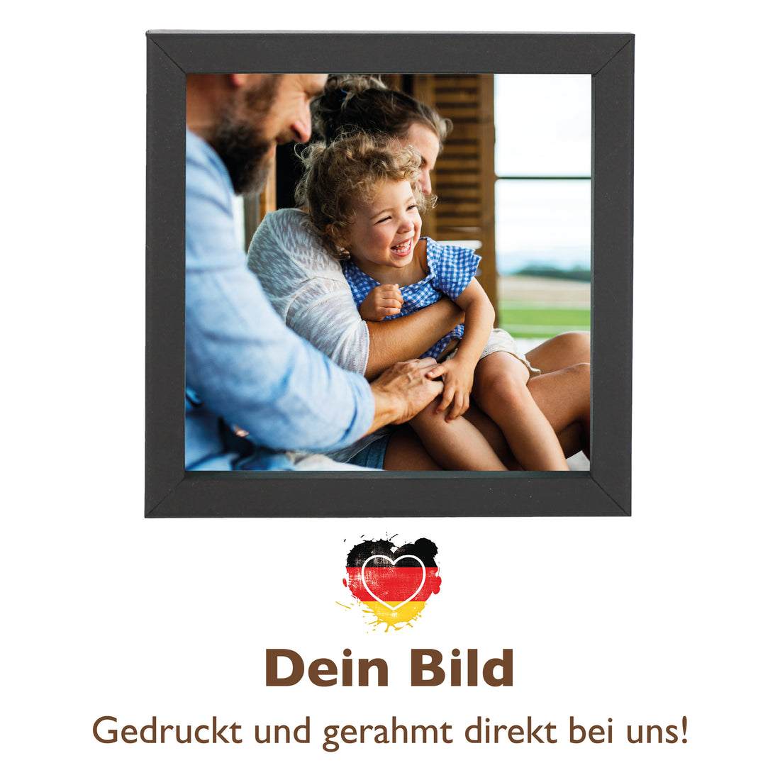 Bilderrahmen quadratisch aus HOLZ mit Deinem eigenen Foto - einfach &amp; schnell hochladen