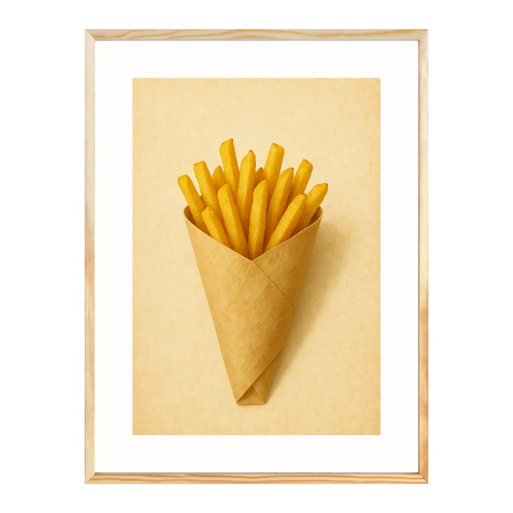 Poster mit Bilderrahmen Pommes Frites - verschiedene Formate