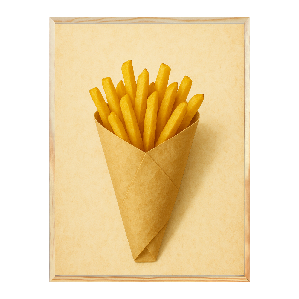 Poster mit Bilderrahmen Pommes Frites - verschiedene Formate