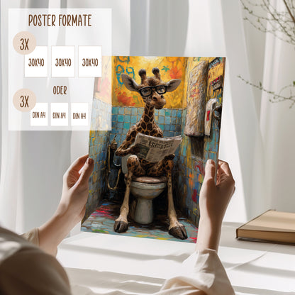 Wackadoo Posterset &quot;WC Tiere&quot; 3er Set inklusive Bilderrahmen