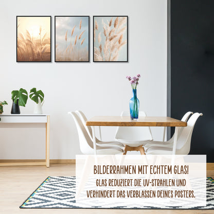 Wackadoo Posterset &quot;Pampasgras&quot; 3er Set inklusive Bilderrahmen