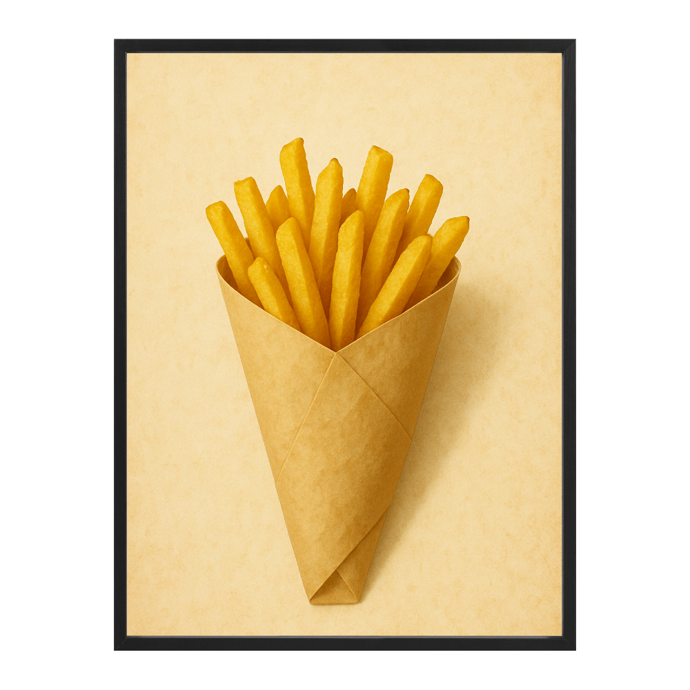 Poster mit Bilderrahmen Pommes Frites - verschiedene Formate