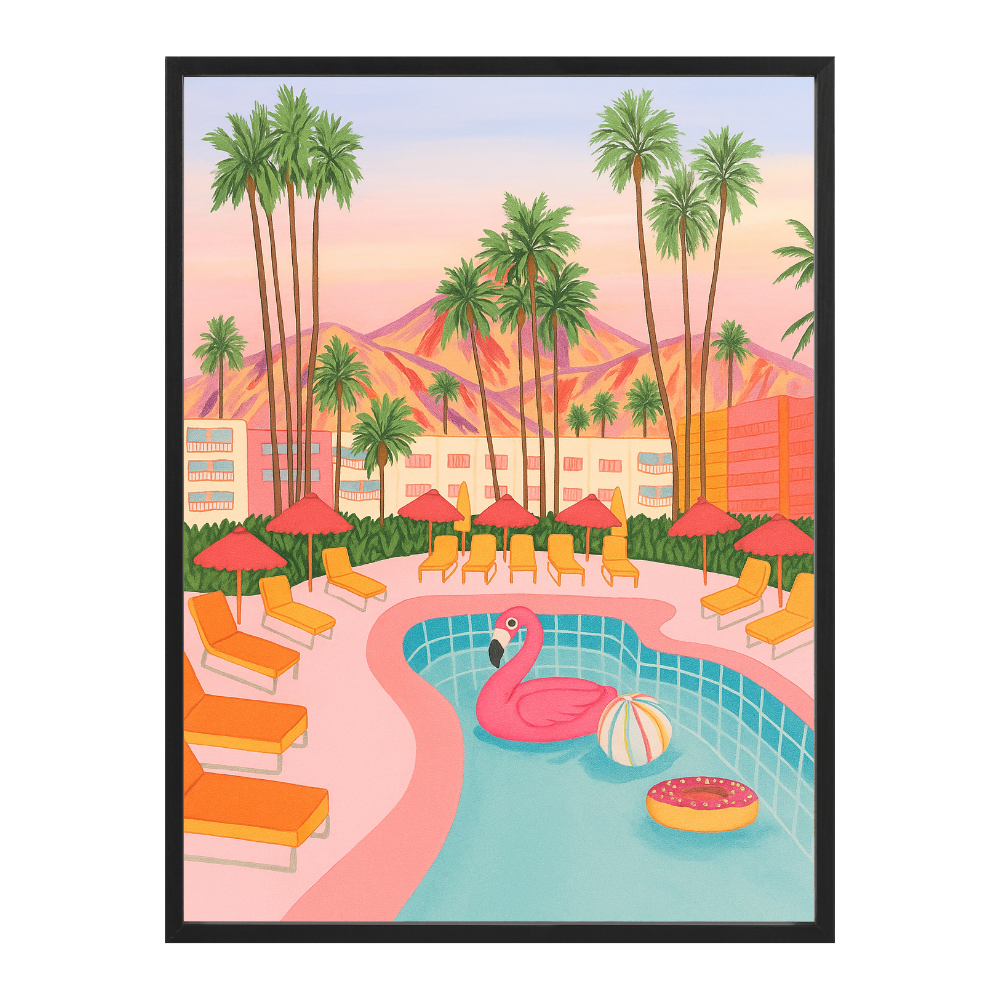Poster mit Bilderrahmen California Pool - inklusive Bilderrahmen