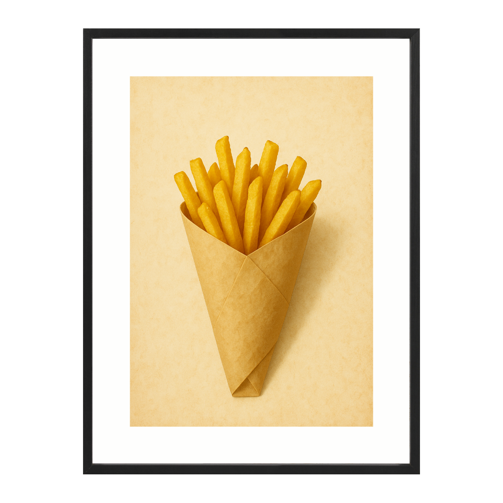 Poster mit Bilderrahmen Pommes Frites - verschiedene Formate