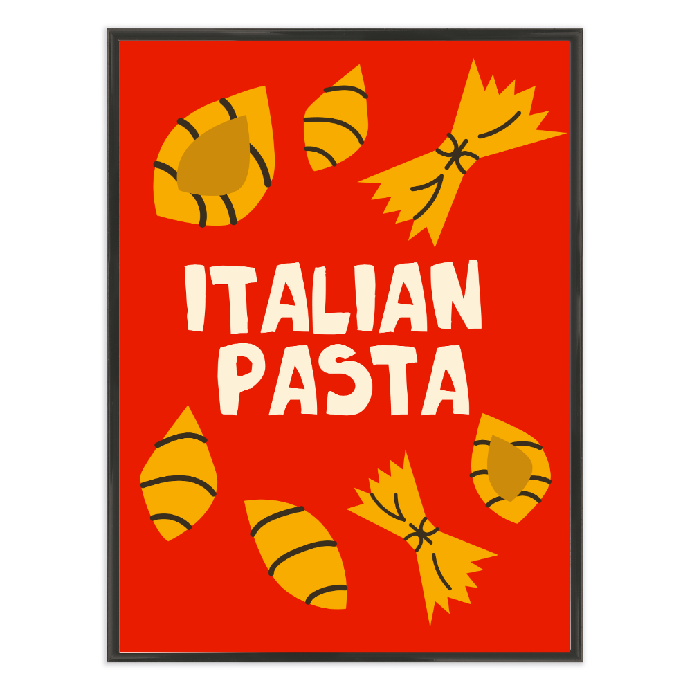 Poster mit Bilderrahmen Italian Pasta - verschiedene Formate