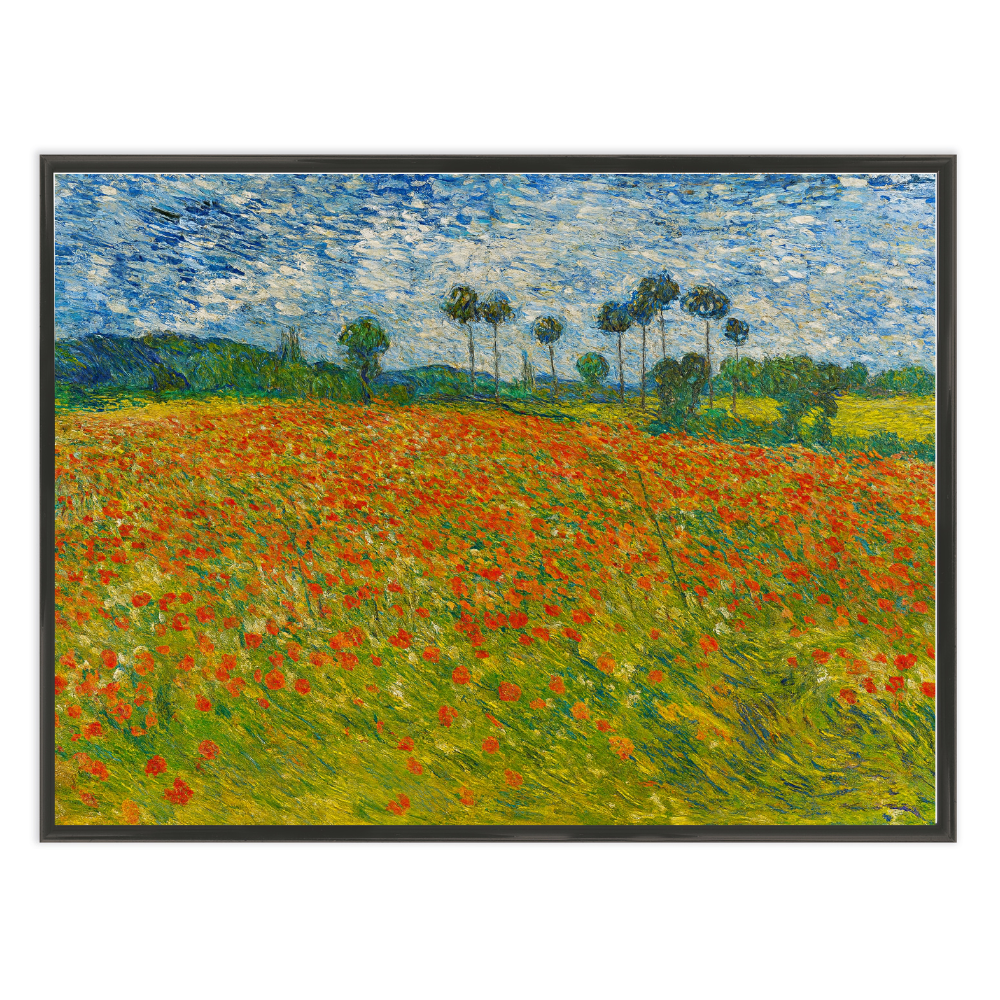 Poster mit Bilderrahmen van Gogh Mohnwiese - verschiedene Formate