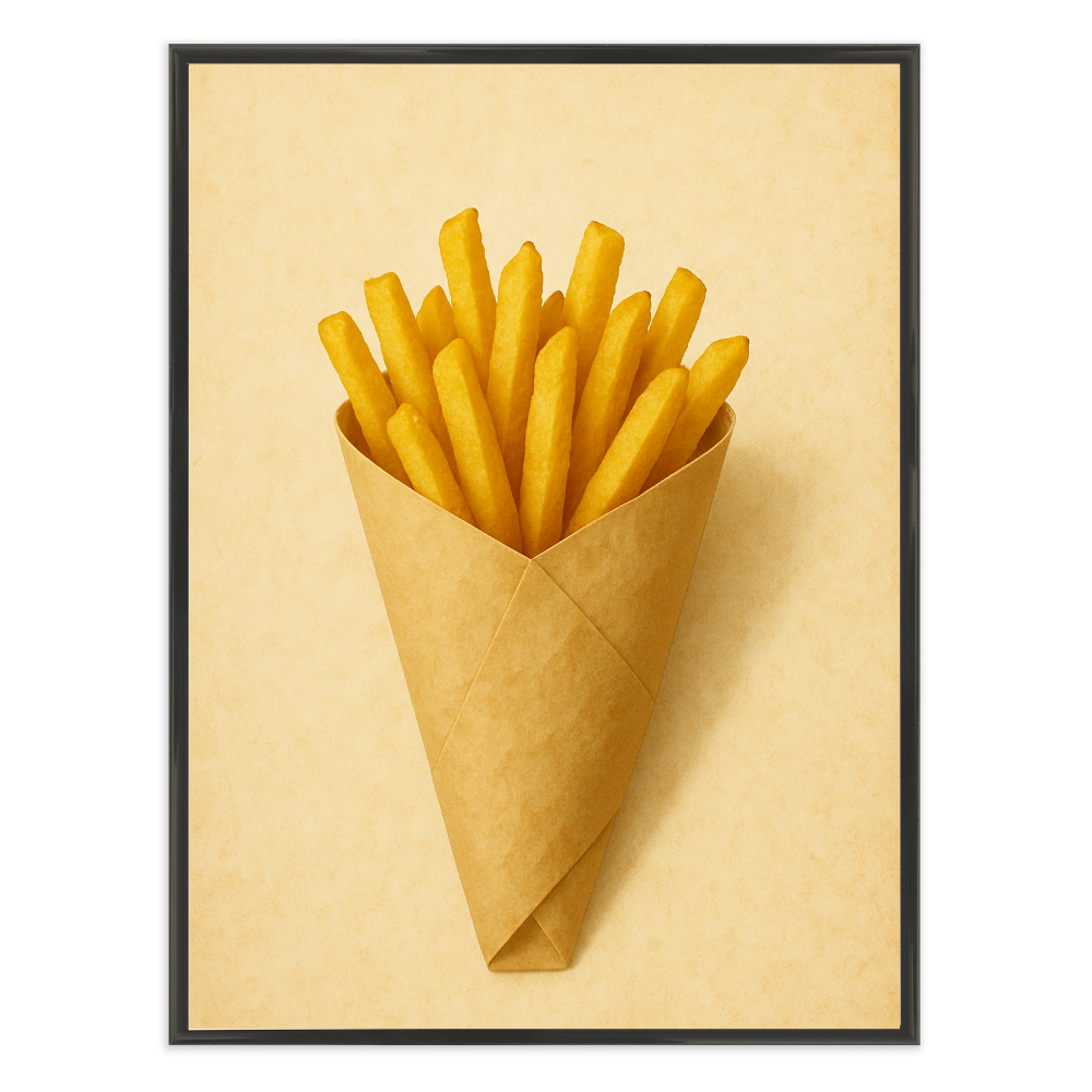Poster mit Bilderrahmen Pommes Frites - verschiedene Formate