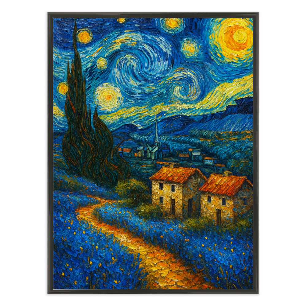 Poster mit Bilderrahmen van Gogh Landschaft - verschiedene Formate