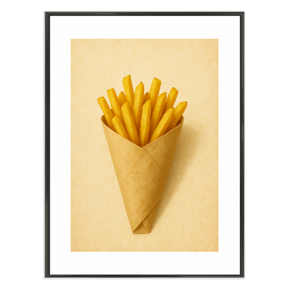 Poster mit Bilderrahmen Pommes Frites - verschiedene Formate