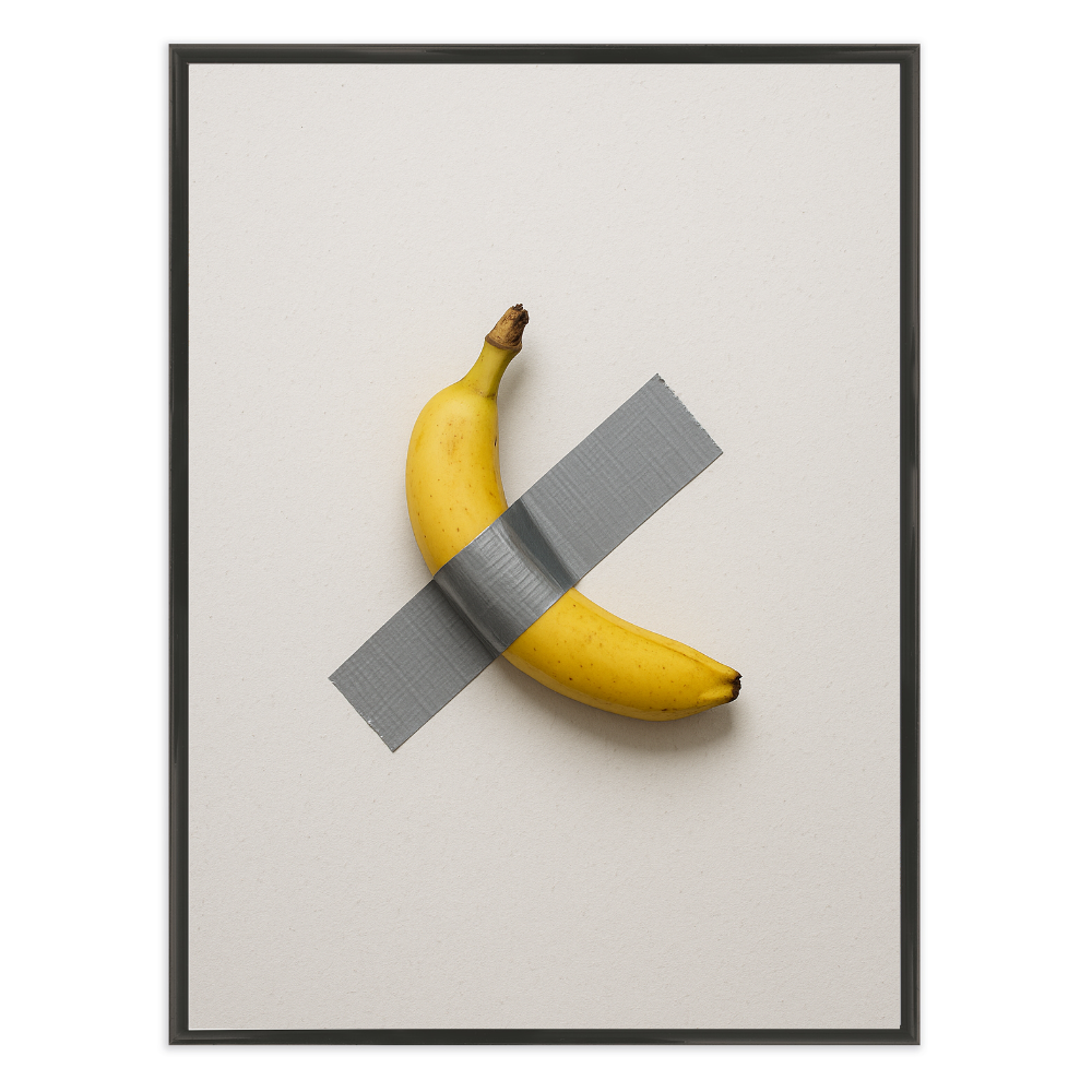 Poster mit Bilderrahmen Banane mit Klebeband - verschiedene Formate