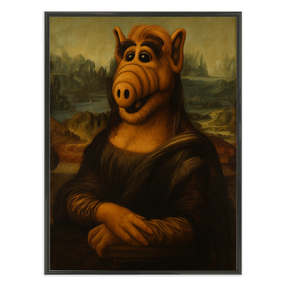 Poster mit Bilderrahmen Mona Lisa Alf - verschiedene Formate