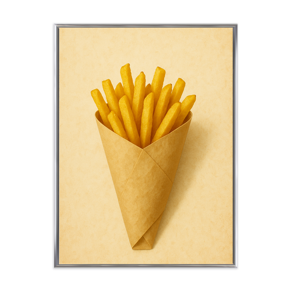 Poster mit Bilderrahmen Pommes Frites - verschiedene Formate
