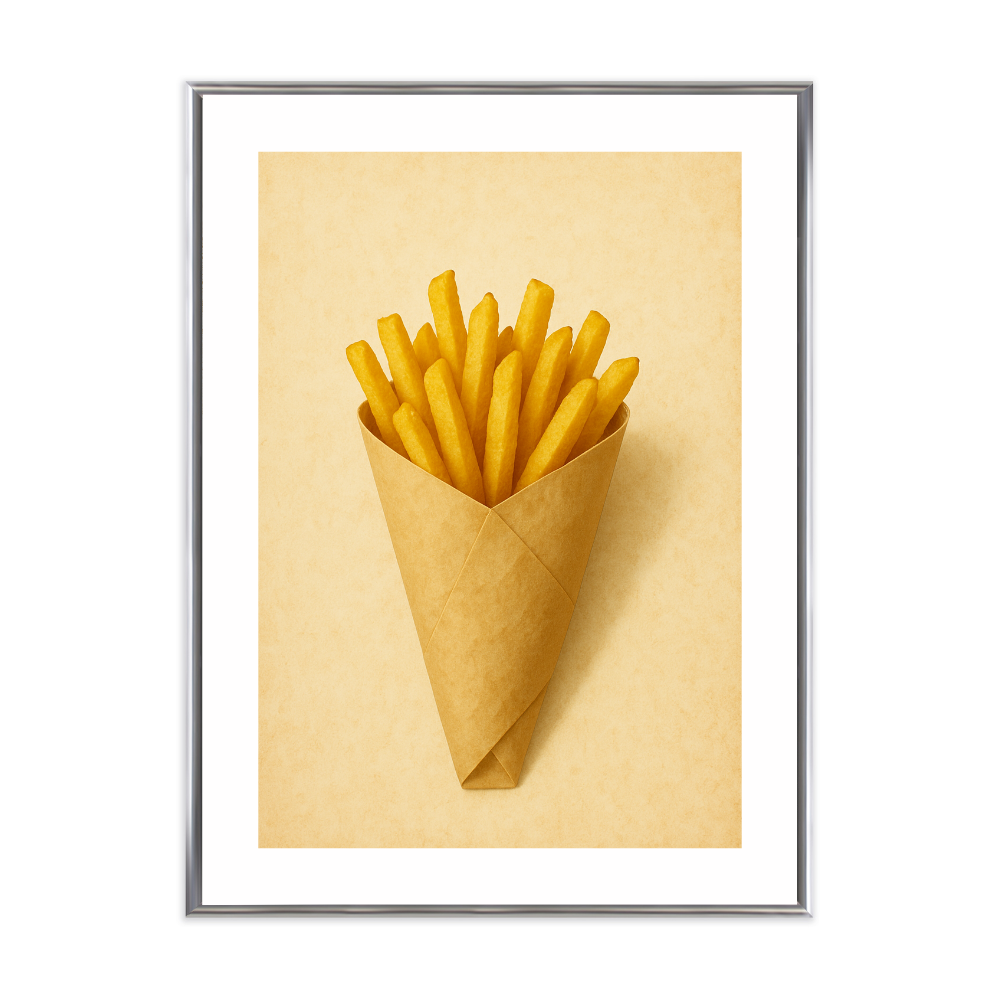 Poster mit Bilderrahmen Pommes Frites - verschiedene Formate