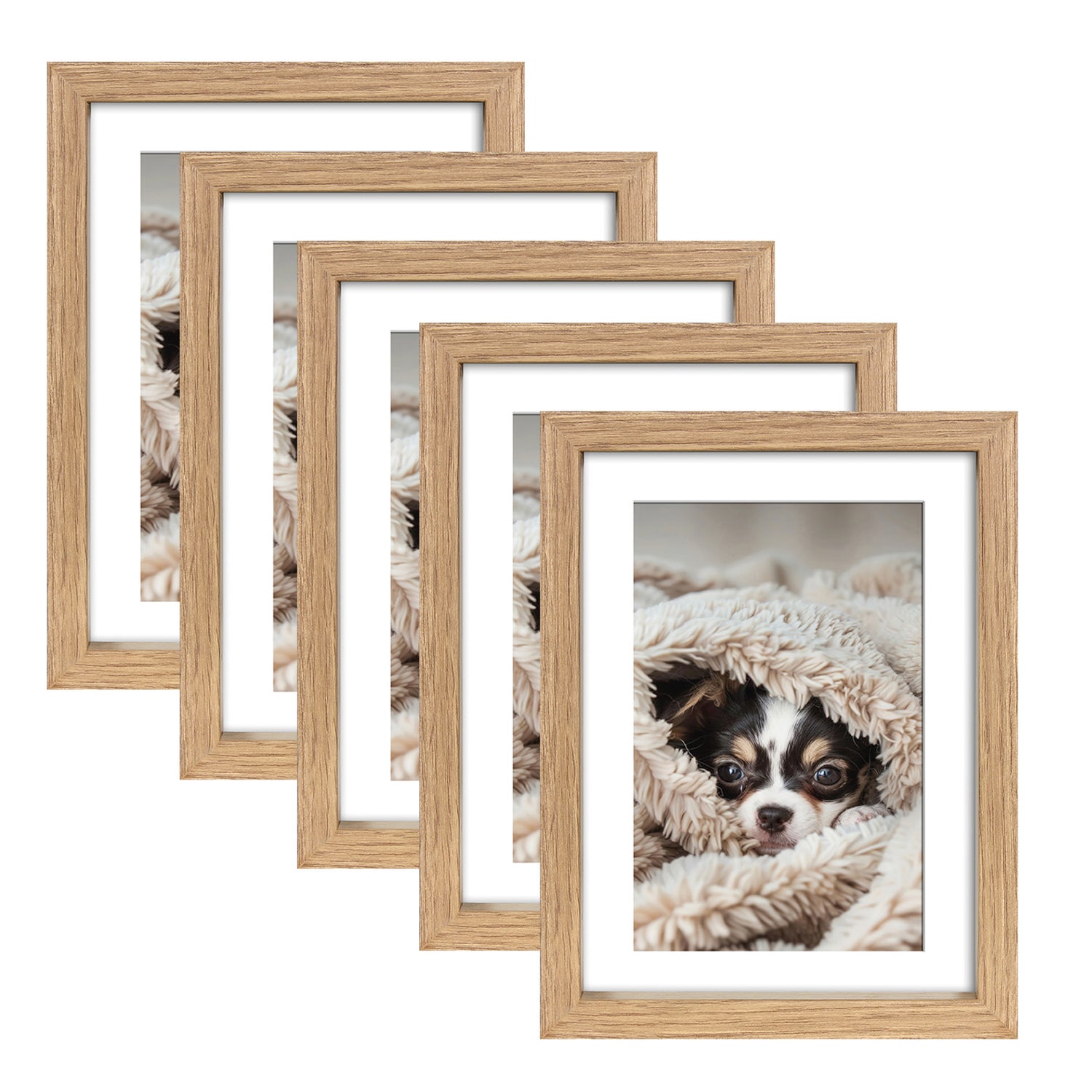 Wackadoo Bilderrahmen Set Nordic aus FSC® Holz Eiche Optik