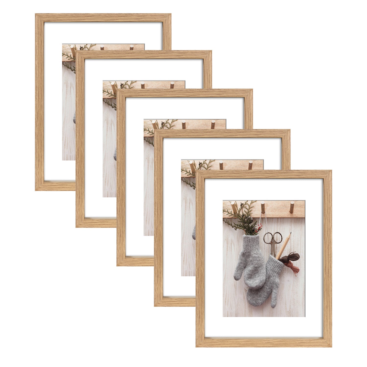 Wackadoo Bilderrahmen Set Nordic aus FSC® Holz Eiche Optik