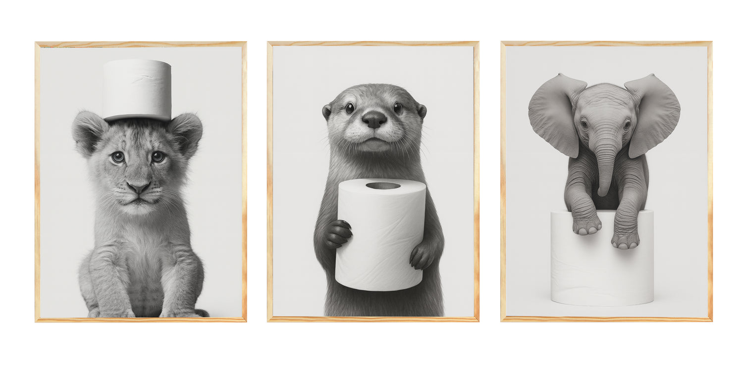 Wackadoo Poster Set Baby Klotiere 3er Set inklusive Bilderrahmen