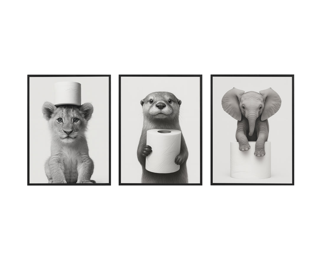 Wackadoo Poster Set Baby Klotiere 3er Set inklusive Bilderrahmen